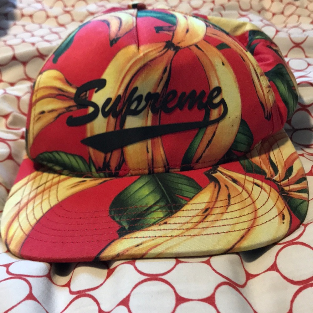 SUPREME RED YELLOW BANANA HAT CAP MENS 6 PANEL SNAPBACK AUTHENTIC GUARANTEED!